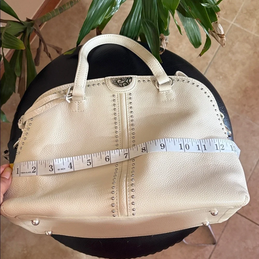 Brighton leather Cream Satchel with Heart Charm
